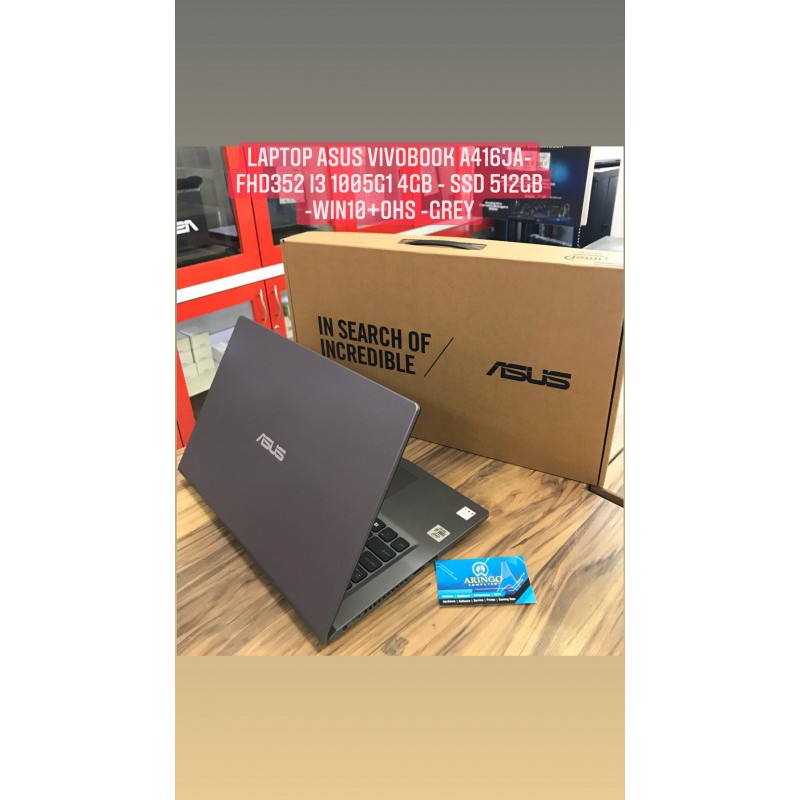 Laptop Asus VIVOBOOK A416JA-FHD352 I3 1005G1 4GB - SSD 512GB -WIN10+OHS -GREY