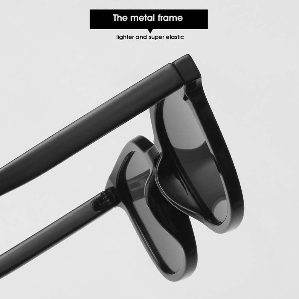 Needway Wanita Kacamata Hitam Trendi Cowok Vintage Bingkai Besar Coklat Beras Kuku Berbentuk Kotak Hitam Pria Sunglasses