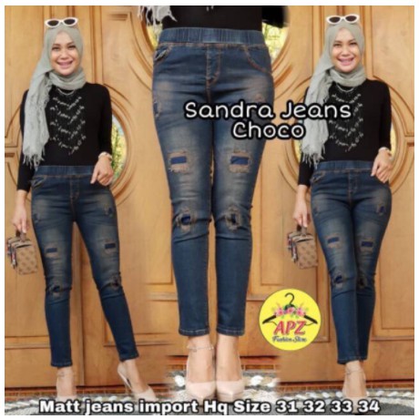 Sandra Jeans sobek tidak tembus bahan melar Terbaru Hits Influencer Instagram [MRMR]