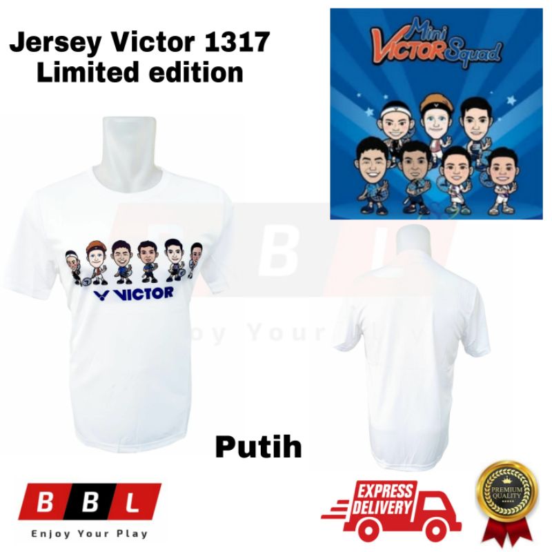 Kaos Badminton Victor 1317 Putih Limited Edition Grade Ori Import kaos bulutangkis Victor murah jers