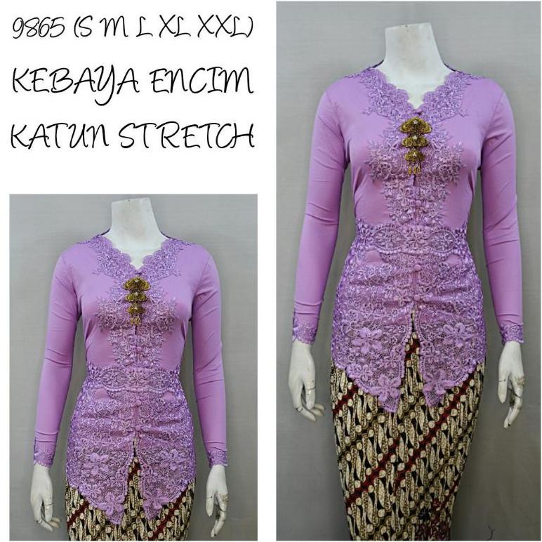 Indah KEBAYA ENCIM MODERN LENGAN PANJANG BORDIR SENADA KATUN STRETCH KEBAYA WISUDA KEBAYA KATUN KEBA