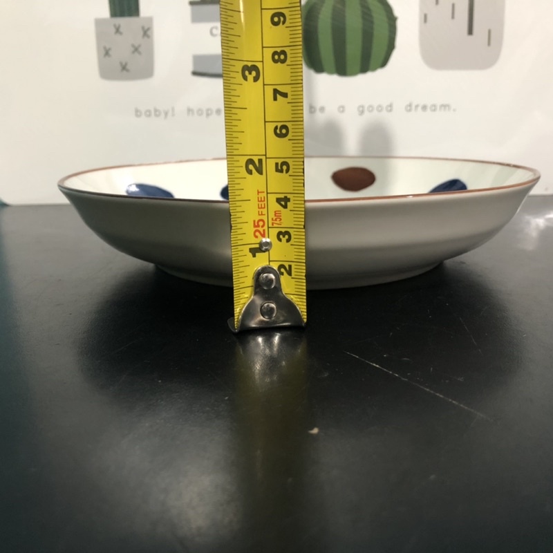 P 97 Piring Keramik Motif Dot 20cm Tanggung Cekung Jepang Korea Style-3