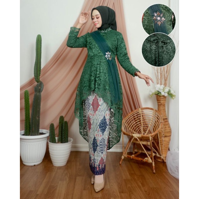 SET KEBAYA MODERN TUNIK TILE/ATASAN KEBAYA BRUKAT/BAJU