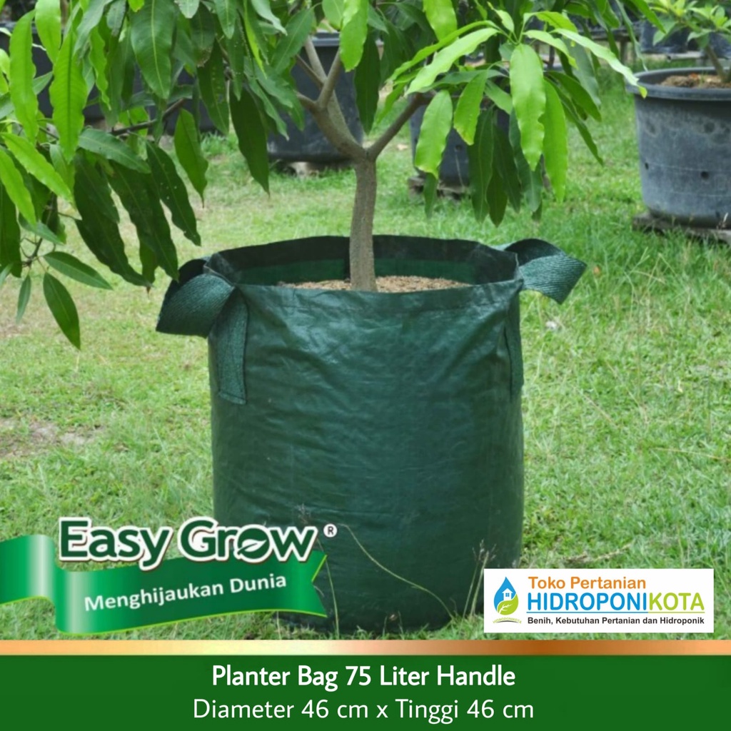 EASY GROW - PLANTER BAG 75 LITER - size 46 x 46 cm - planterbag easy grow - merk EASY GROW ASLI