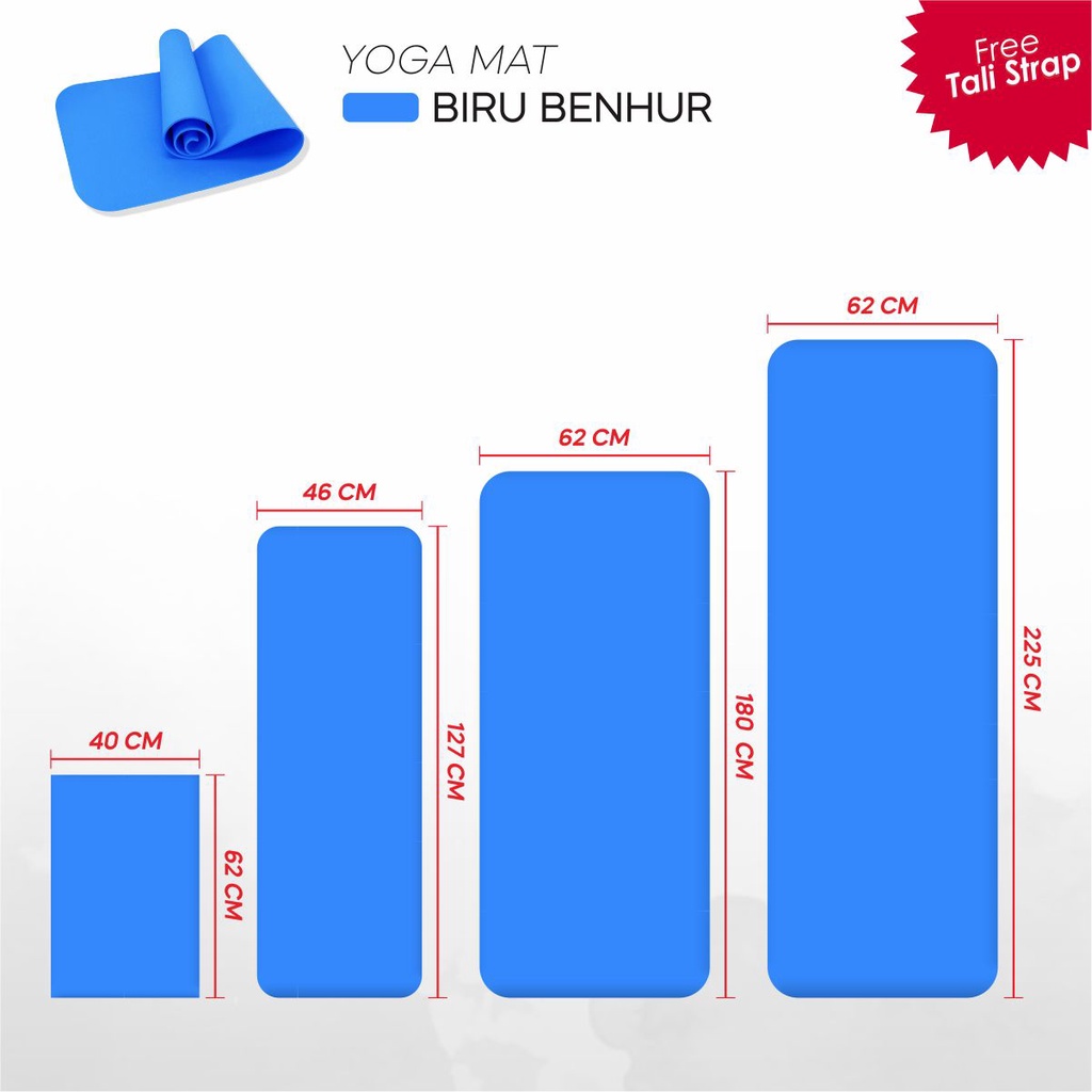 Hawah_Store Matras Olahraga Alas Yoga Senam Mat Tebal 5mm Workout Outdoor Indoor (002)-ATLANTIC BLUE