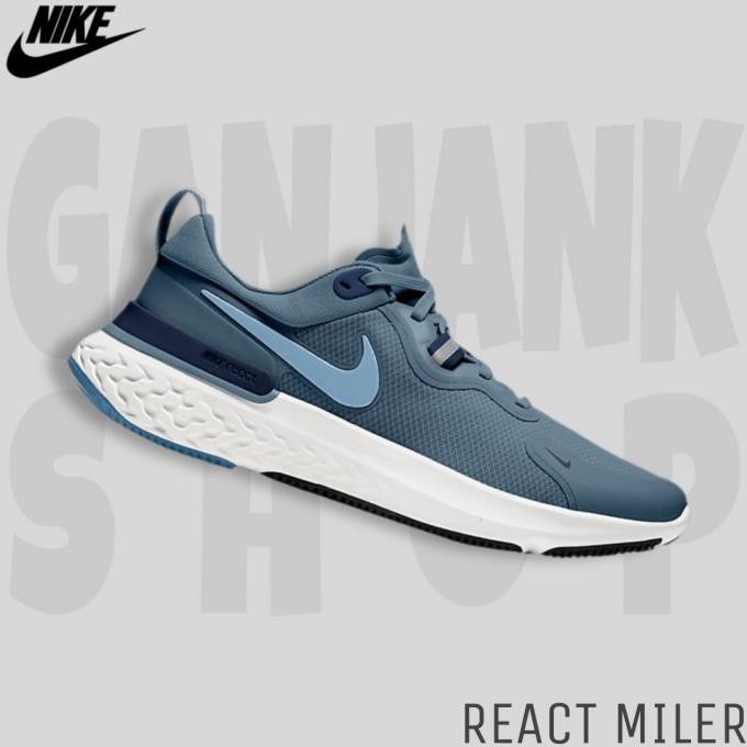 nike react miler white blue