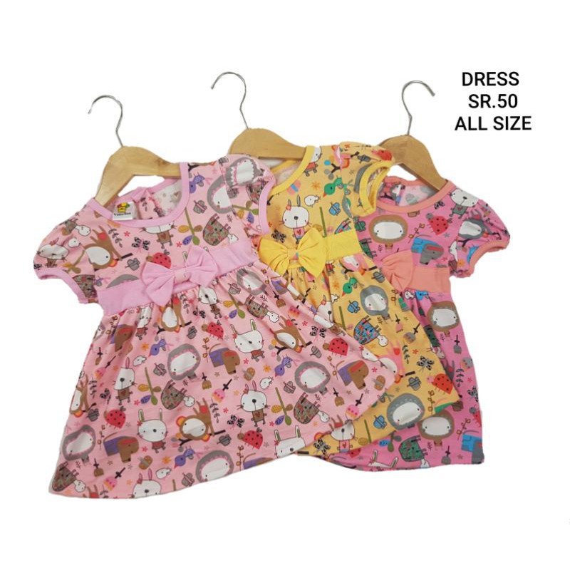 DRESS FASHION ANAK PEREMPUAN 1-2TAHUN KARAKTER FASHION CUTE