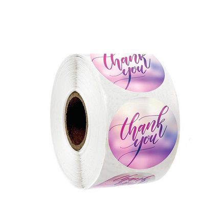 Paper Tags - 1&quot; Round Gradation Color THANK YOU Sticker (10 pcs)