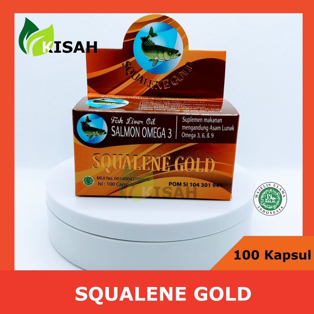 SQUALENE GOLD Minyak Ikan Salmon Suplemen Penambah Nafsu Makan Anak dan Dewasa Omega 3,6 dan 9