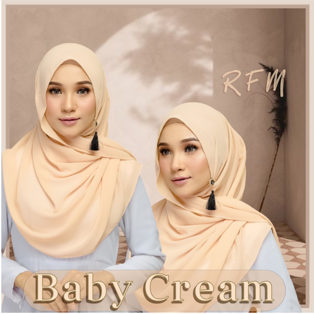 Bella Square/Jilbab Segi Empat/Kerudung Segi Empat/Hijab/polycottonmurah/PART1-BABY CREAM