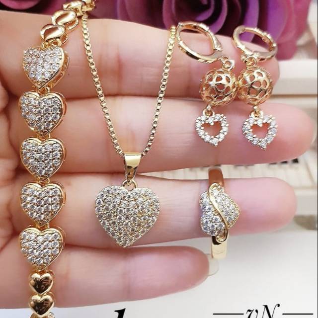 Xuping set perhiasan lapis emas 24k 0620k