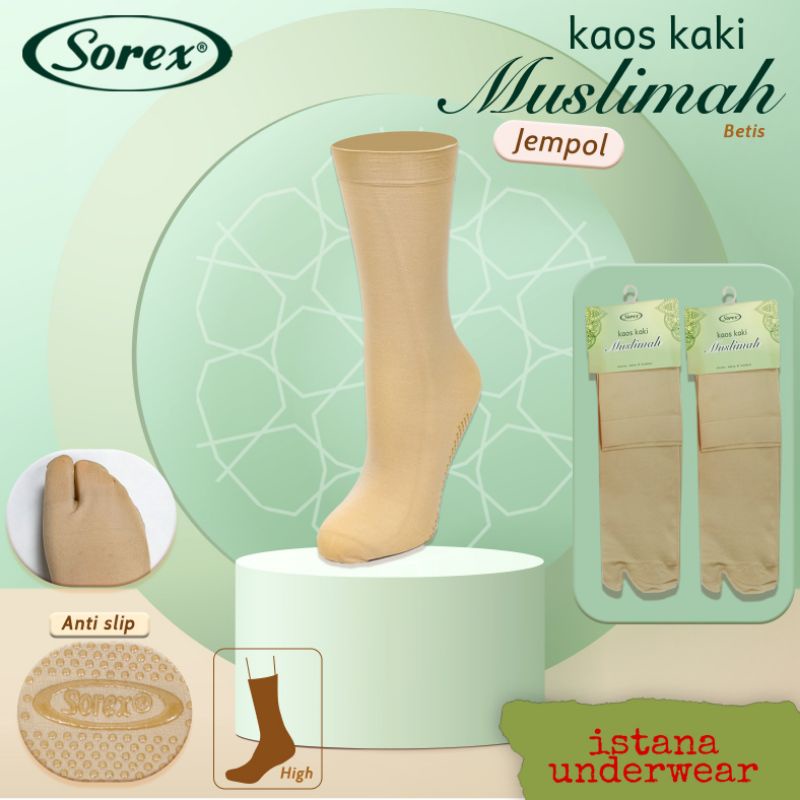 Kaos Kaki Jempol Muslimah SOREX  original muslim dewasa tinggi sampai betis | kaos kaki premium