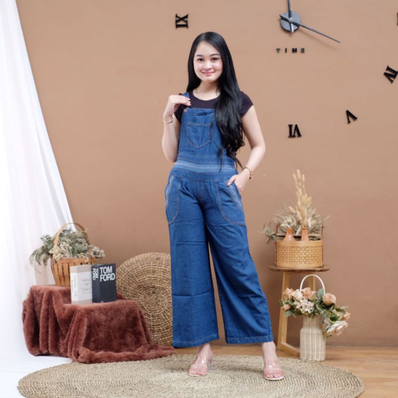 OVERALL KULOT WANITA, KULOT TEMI WANITA, OVERALL JEANS, KULOT KODOK, KULOT DEWASA