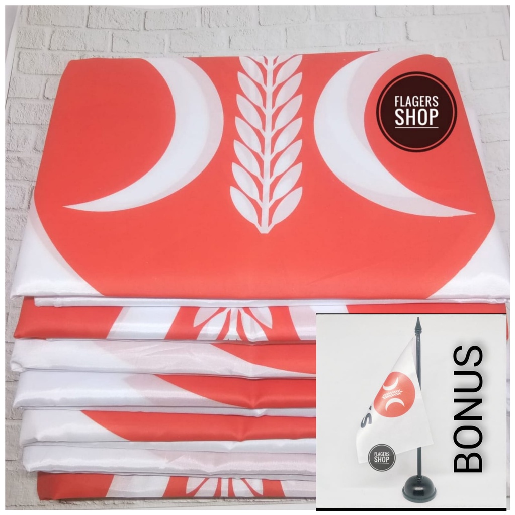 

[ISI 100 PCS] Bendera Partai PKS 80x120 cm - Logo Baru