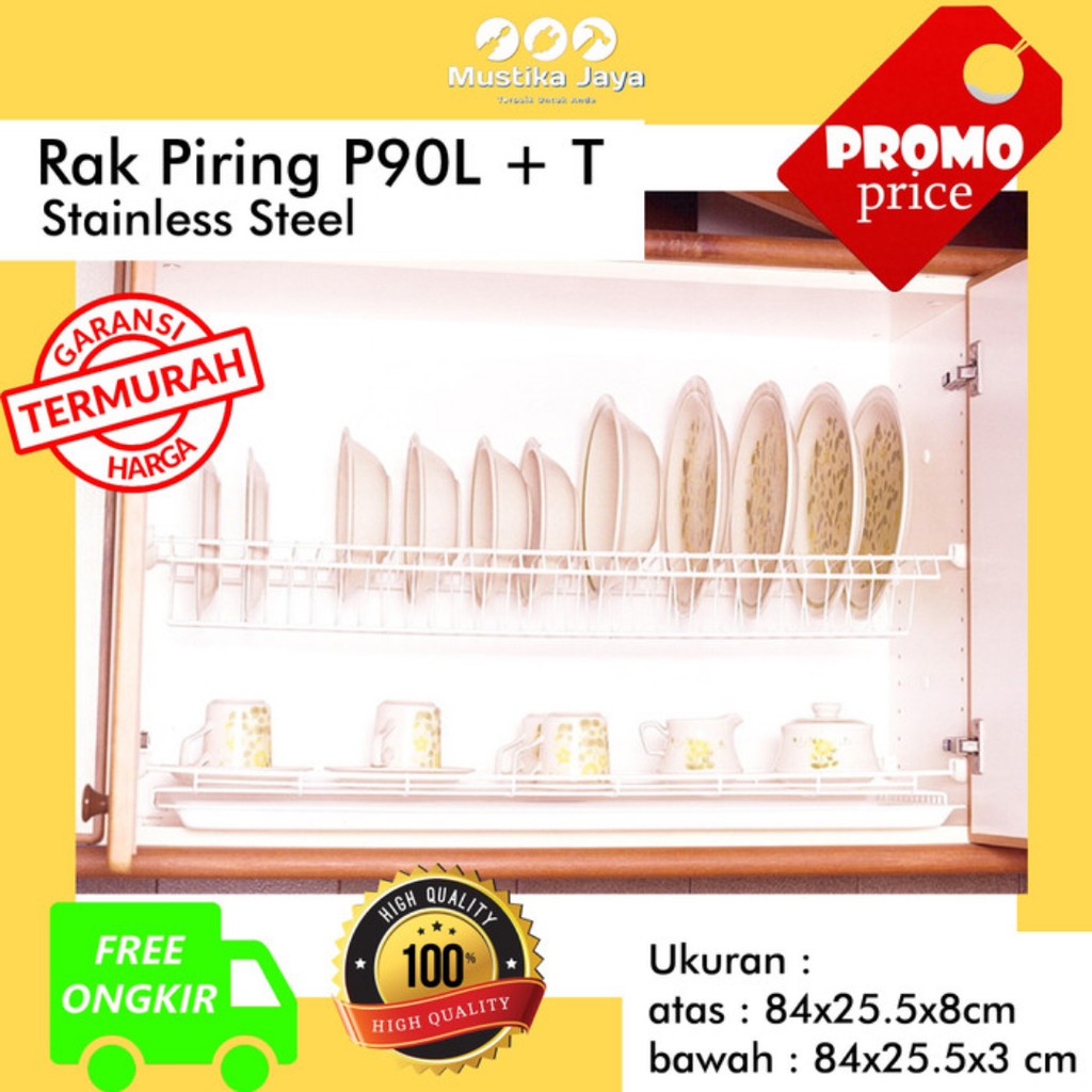 Rak Piring &amp; Gelas Modelline P90L+T dengan Tatakan bukan stainles