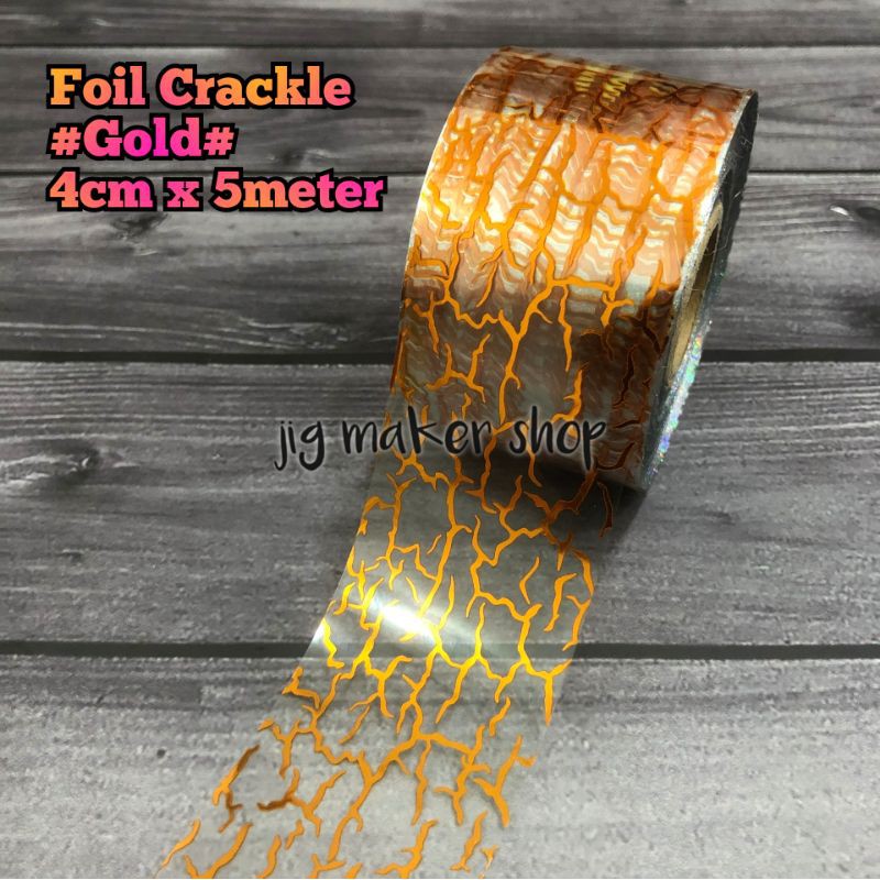 Hologram hot stamping foil Crackle, gold / silver lebar 4cm x 5 meter