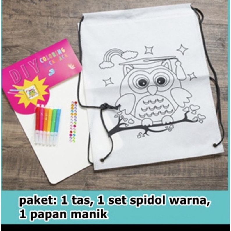 diy backpack / tas mewarnai / coloring bag / ransel serut