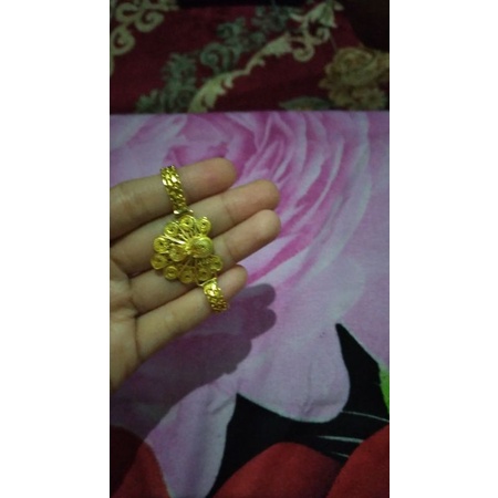 gelang merak rantai medan rangkap sepuh emas