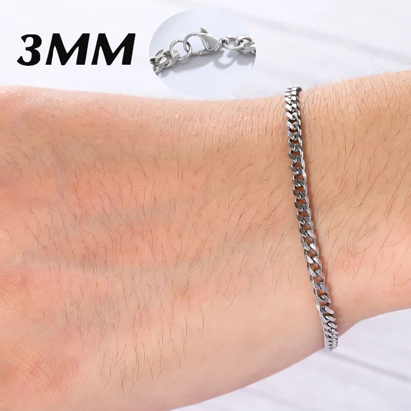 SUPER DEAL GELANG PRIA WANITA TITANIUM RANTAI SILVER PUTIH PERAK ASLI RANTE COWOK CEWEK KEREN ANTI