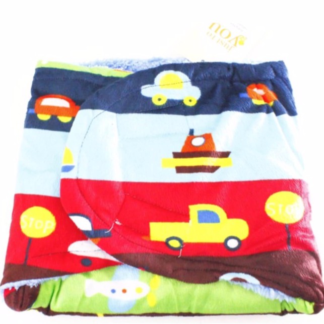 BEDONG INSTAN FLEECE - DARK CARS / bedong anak murah