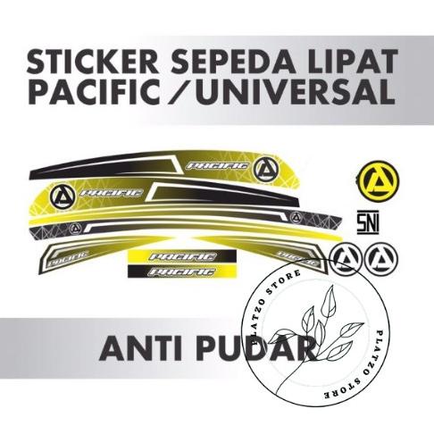 Termurah Sticker Sepeda Lipat Pacific Universal Hitam Kuning Termurah