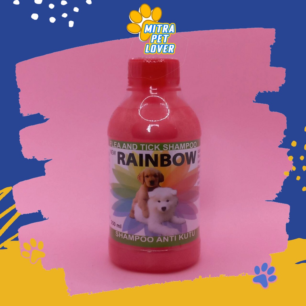 SHAMPO ANTI KUTU ANJING - RAINBOW ANJING 250 ML SHAMPOO ORGANIK ORIGINAL - AROMA BUNGA KRISAN MENGHALUSKAN MELEMBUTKAN BULU DOG PUPPIES HARUM MURAH PET ANIMAL HEALTHCARE AND VETERINARY TAMASINDO OBAT DAN VITAMIN HEWAN BINATANG PELIHARAAN MITRAPETLOVER