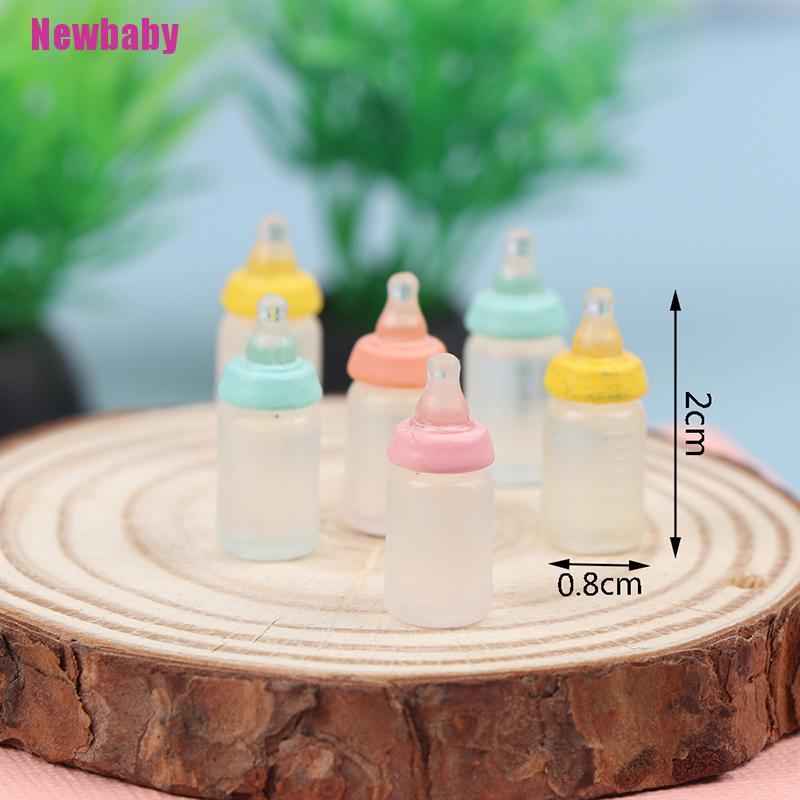 (Newbaby) 6pcs Miniatur Botol Susu Bayi Skala 1: 12 Untuk Rumah Boneka