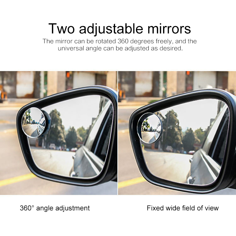 Car Motorcycle Blind Spot Mirror Waterproof 360 Rotatable 3M Adhesive for SUV Car Truck Van Parking Wide Angle Convex Car Auto Blind Spot Round Stick-On Side View Mirror accessories