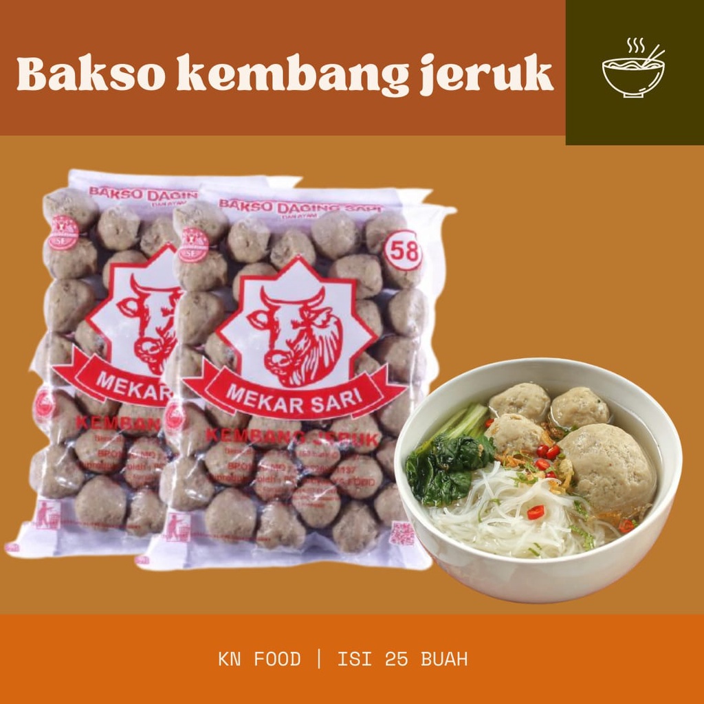 

Bakso Sapi dan Ayam KEMBANG JERUK Isi 25 Pcs