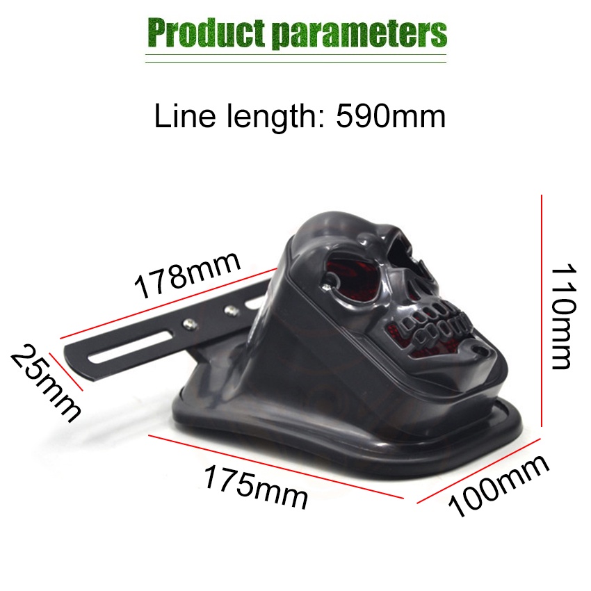 Skull Stoplamp Motor Lampu Belakang Rem Taillight Led Tengkorak Stop Lamp Nusa.Belanja