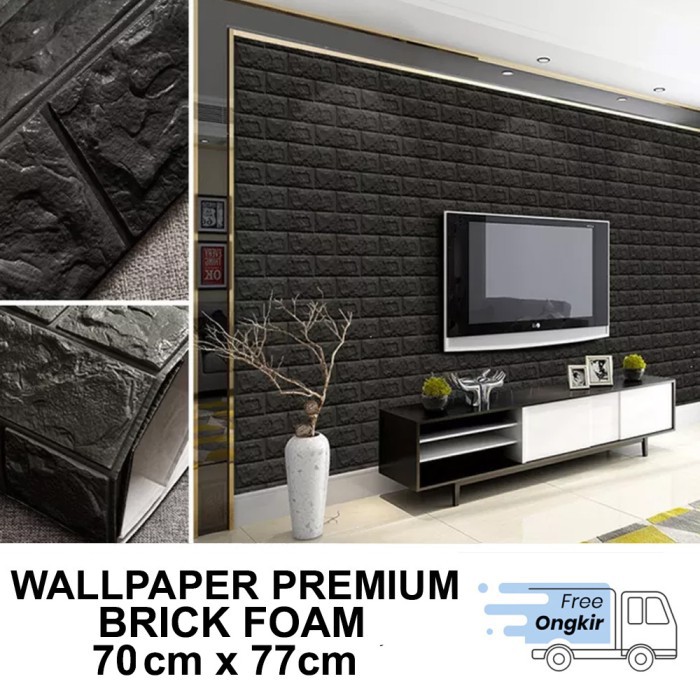 Wallpaper Brick Foam/Wallpaper Dinding 3D Foam Motif Batu Bata 70 x 77 CM/WALLPAPER STICKER DINDING