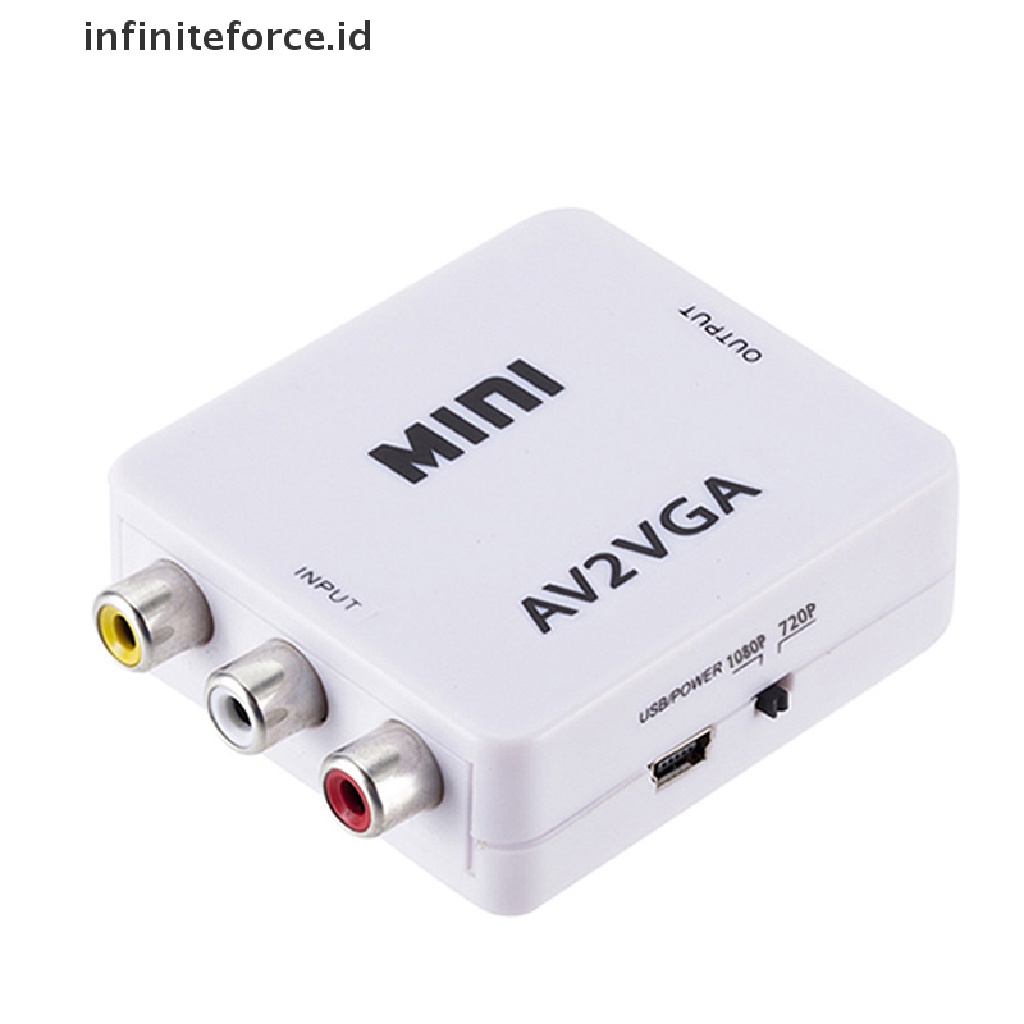 (Infiniteforce.Id) Adapter Konverter Av Rca Ke Vga Video Hd 1080p