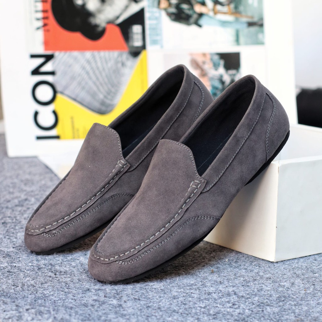 MODNEK Sepatu Slip On pria Kulit Sintetis Sepatu Pria Casual Anti Slip Cowok