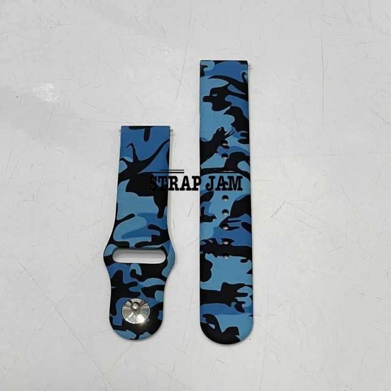 RMY Tali Jam Amazfit GTS 4 Mini - Strap 20mm Rubber Sporty Motif Camo Army