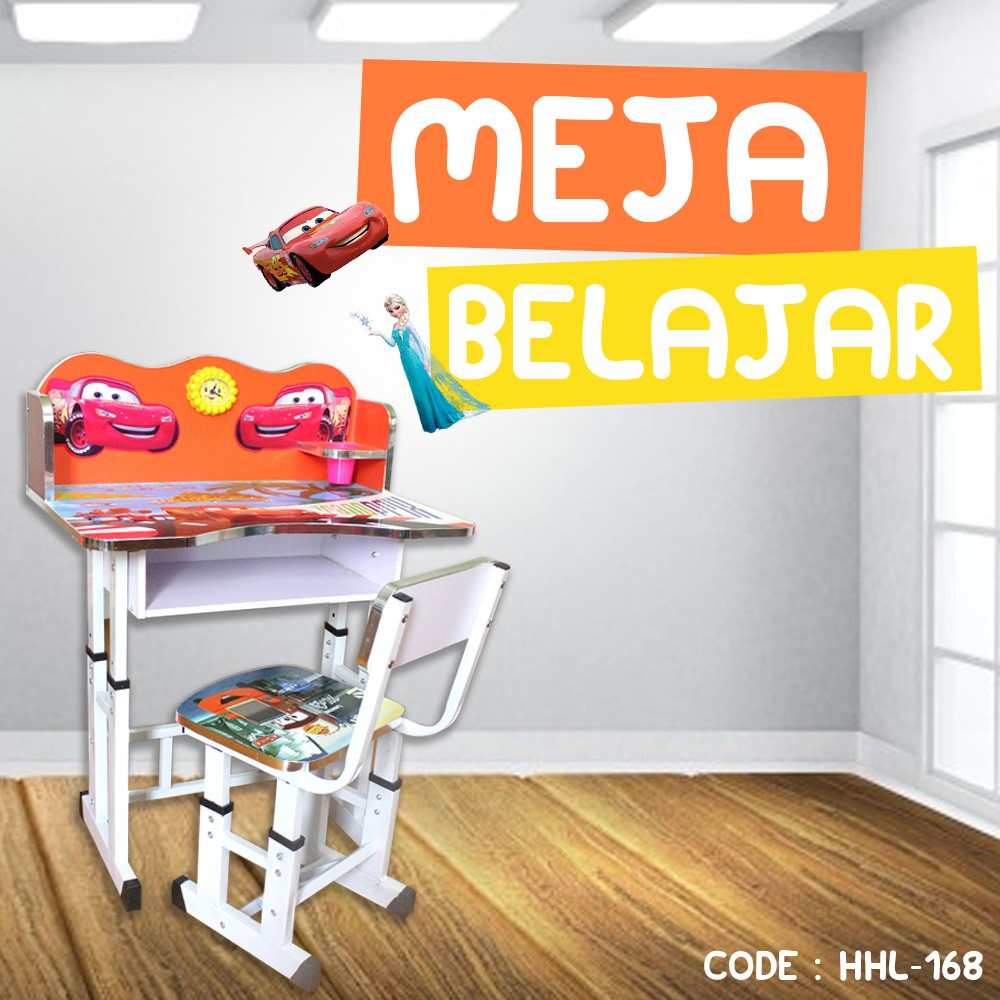  Meja  Belajar  Anak  Karakter  Lucu Frozen  Cars 1 Set Meja  