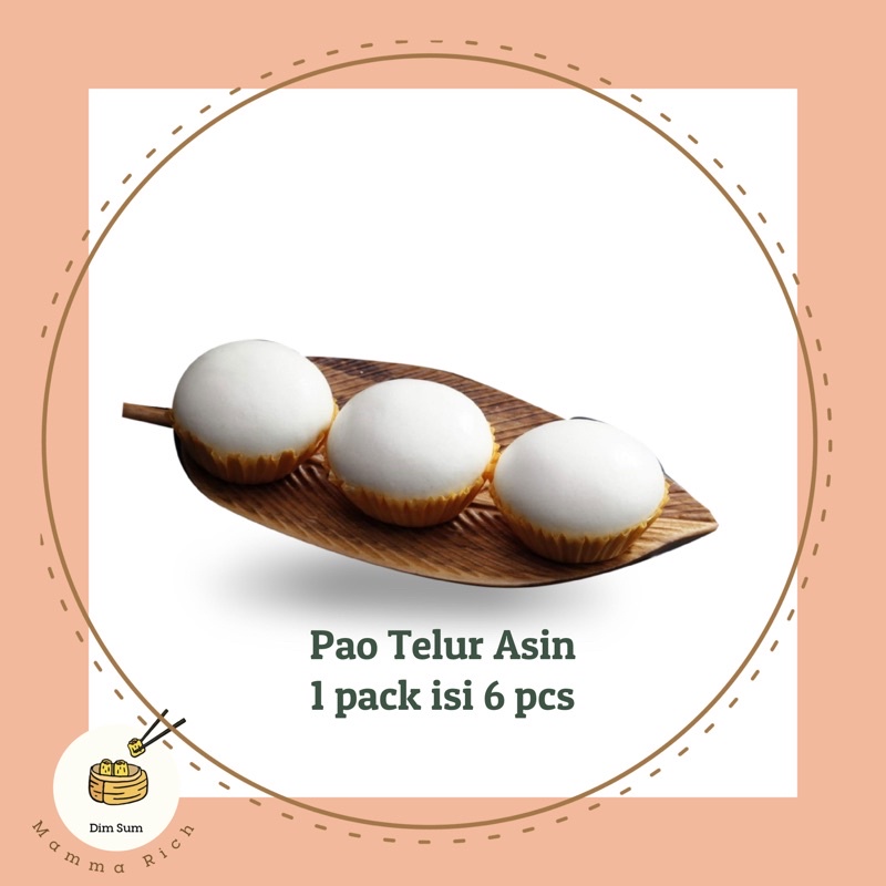 

Frozen Dim Sum Pao Telor Asin 1 pack isi 6 pcs Dimsum Bakpao Telor Asin