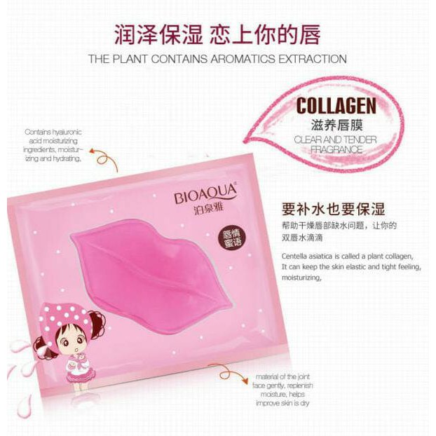 LIPS BIO -Aqua / Bioaqua Collagen Nourish Lip Mask / Masker Bibir Pink