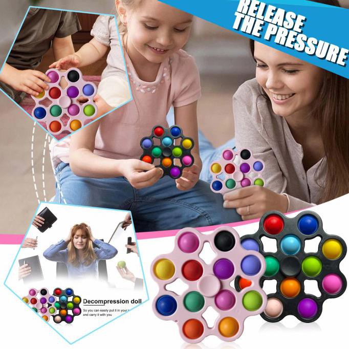 Monggo] Pop It Antistress Simple Dimple Spinner Octagon Fidget 12 Bubble - Putih