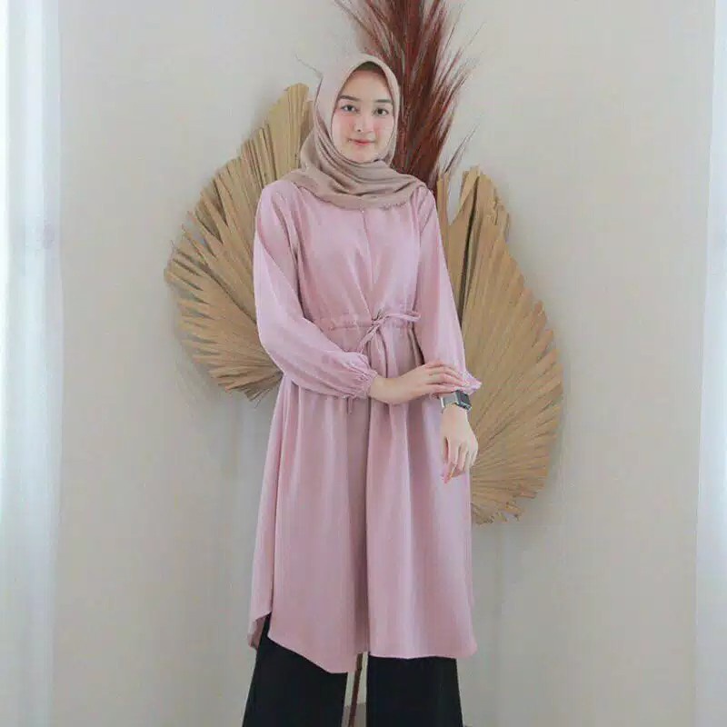 OLIF Tunik Polos Oversize Jumbo Ld 120 130 140 S M L XL XXL 3XL 5L Baju Atasan Tunik Wanita Remaja Murah