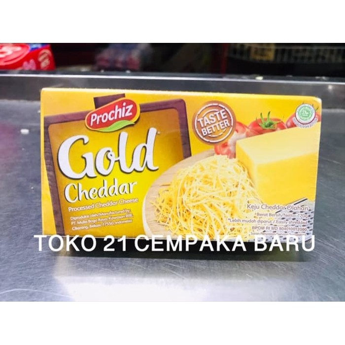 

Prochiz Gold Cheddar Batang 170 gr | Keju Prochiz Cheddar Promo Murah