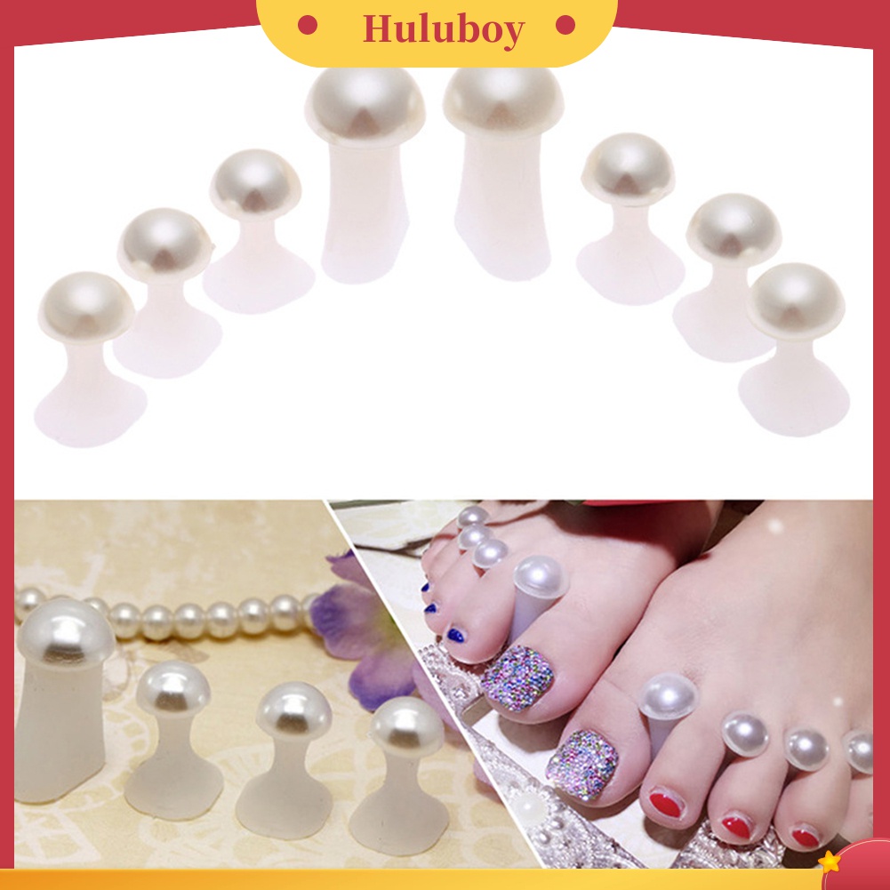 Huluboy Huluboy♡ 8pcs Pemisah Jari Kaki Bentuk Bunga / Hati / Bulat Bahan Silikon