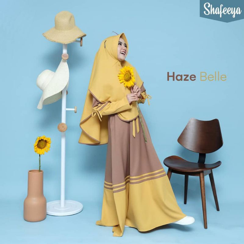 AMW STORE - Shafeeya Set Syar'i Khimar Baju Gamis Syar'i Modern Terbaru 2021 Bahan IT Mangocrepe HQ