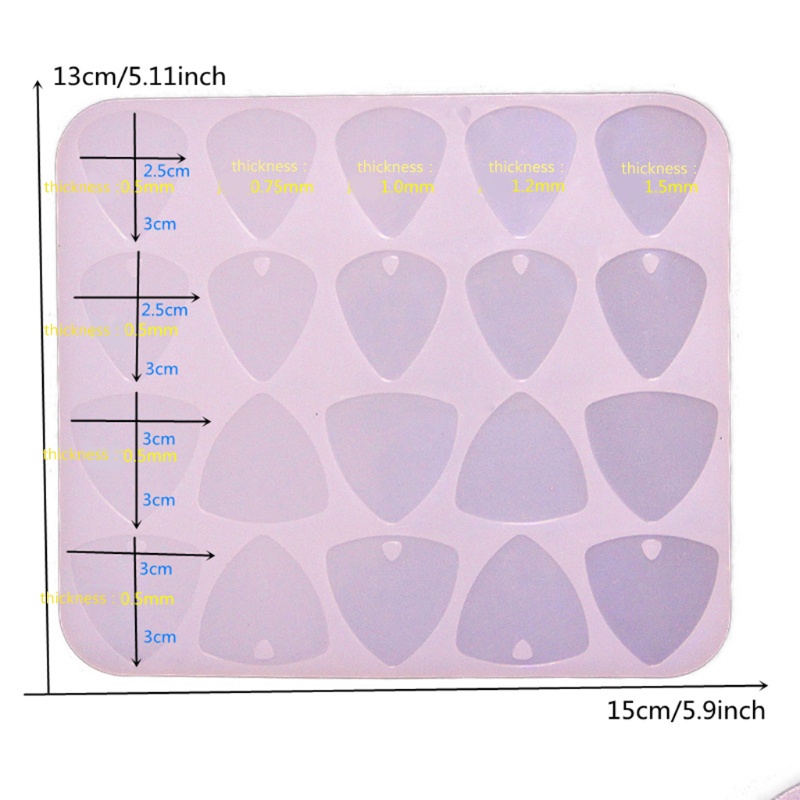 Siy Cetakan Resin Epoksi Bentuk Pick Gitar Untuk Membuat Perhiasan