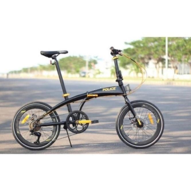 Sepeda Lipat Element Police Milan 8 speed (20 Inch) Bonus Helm RMB