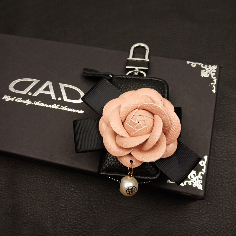 Gantungan Sarung Dompet Kunci DAD Bunga Flower Passion Persegi Kulit Premium Series