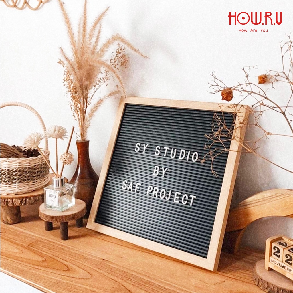 HOW.R.U | 30x30 cm Letter Board Persegi Sudah Include Huruf / Papan Nama Bayi / Papan Menu / Dekorasi Rumah Viral 30x30 cm