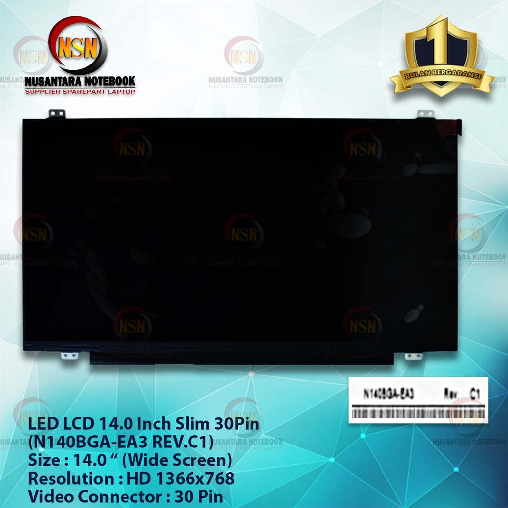 LED LCD Layar Laptop 14.0 Inch Slim 30pin Resolusi FHD 1920 X1080