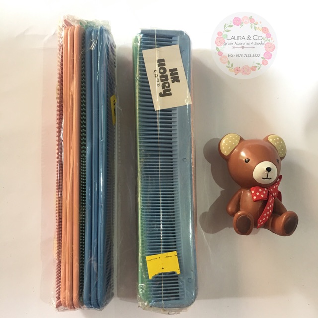 Sisir murah coklat warna besar comb isi 12pc Grosir lusinan