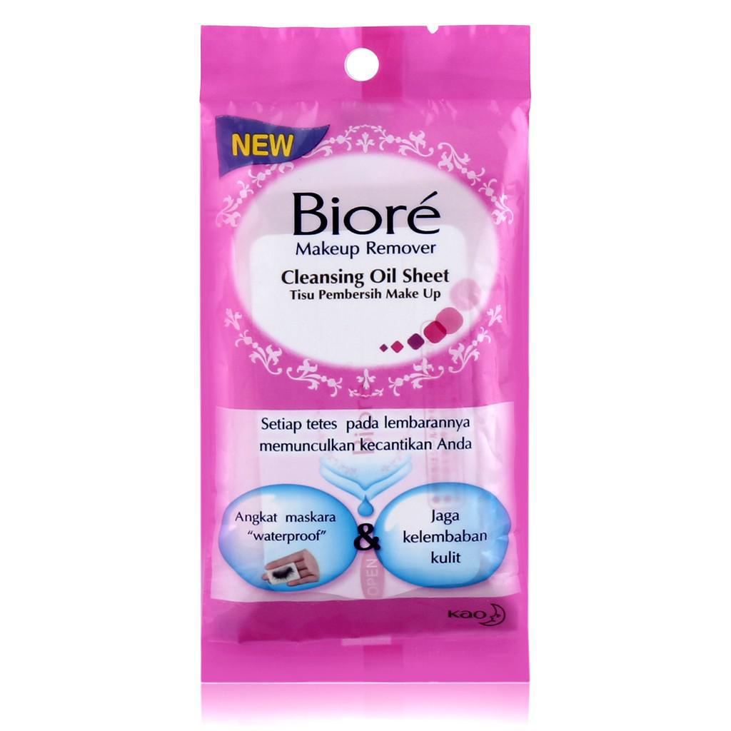 BIORE MAKE UP MAKEUP REMOVER CLEANSING OIL SHEET 10'S 10 LEMBAR