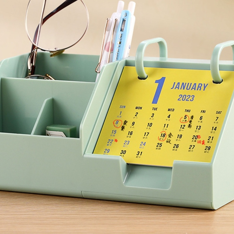 Zzz Kalender Bulanan 2023 Dengan Holder Pulpen Organizer Untuk Meja Kantor